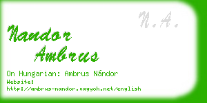 nandor ambrus business card